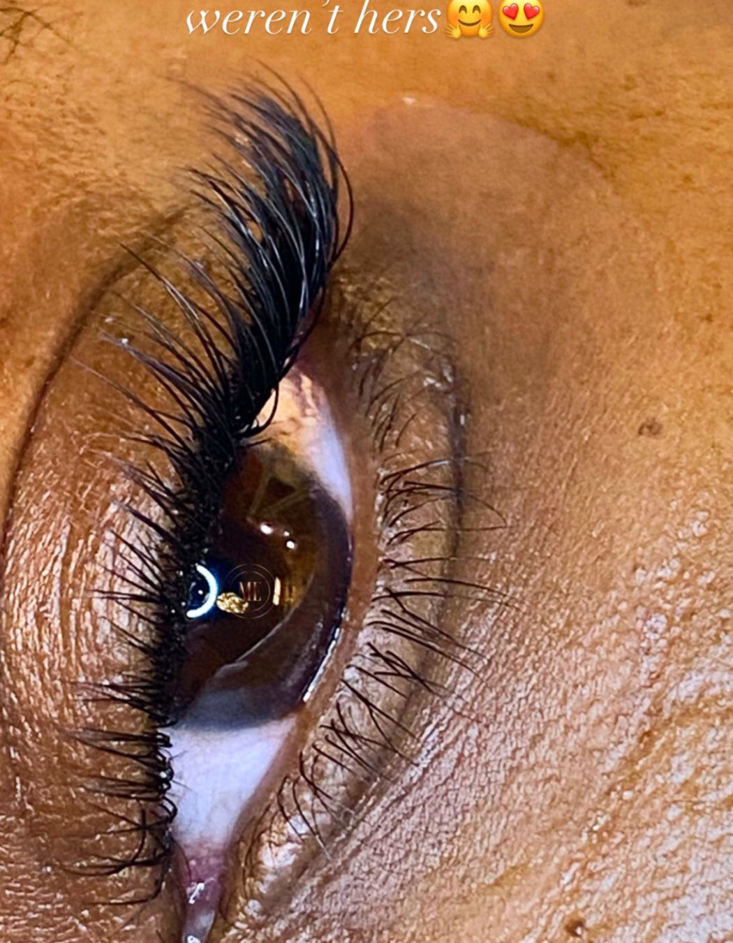 Close-up of a classic lash extension treatment at Mod Esthetics.