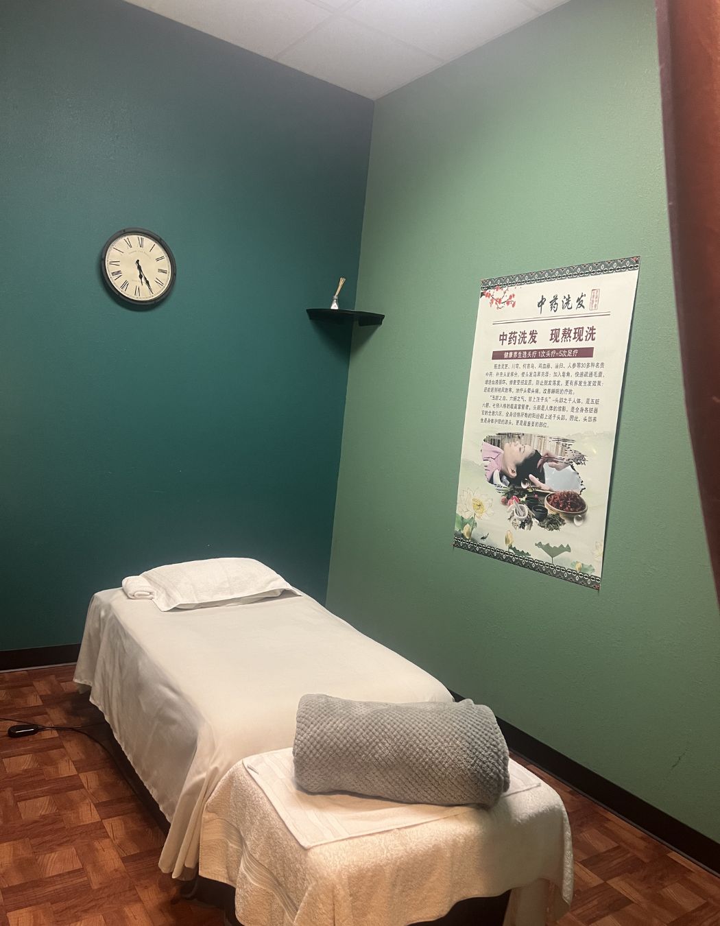 Comfortable treatment bed and calming atmosphere at Taichi Spa.