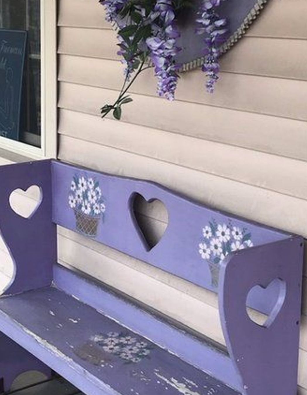 Mac Med Spa Framingham, MA porch with a purple bench.